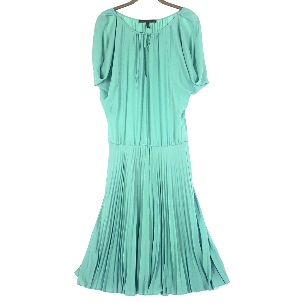 BCBG Max Azria Teal/Green pleated Skirt Dress Fits Medium